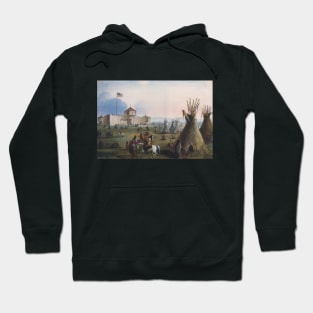 Fort Laramie (aka Sublette's Fort or Fort William) by Alfred Jacob Miller Hoodie